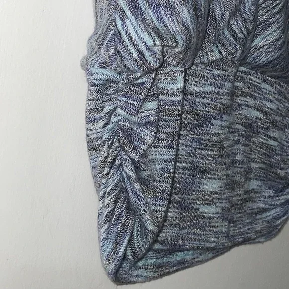 Knox Rose Blue Gray Striped Ruched Tunic Top XS - Picture 4 of 9